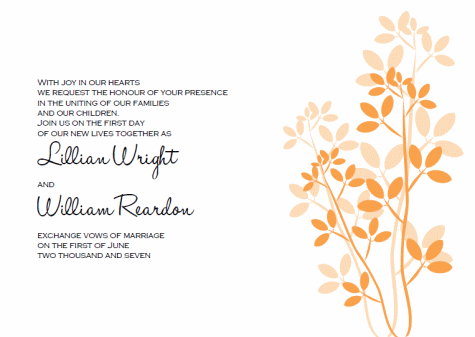 leaves printable wedding invitation templates