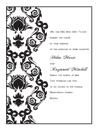 Damask wedding programs