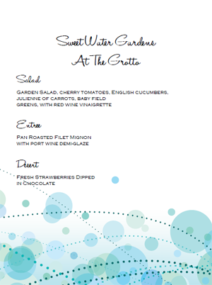 Menu Cards printable std pdf file 45 x 65 Prints two to a page