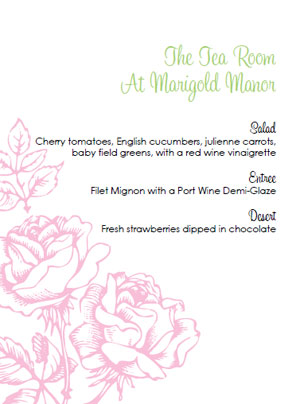 Menu Cards printable std pdf file 45 x 65 Prints two to a page