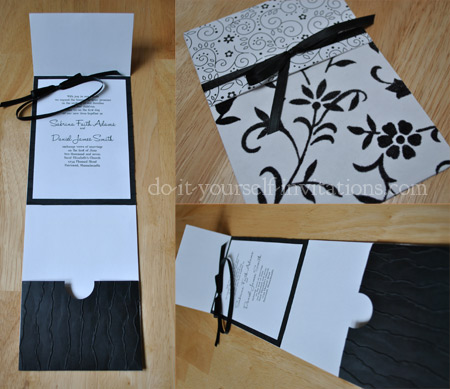 black and white wedding invitations 1 Start by creating your pockets