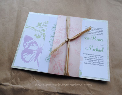 DIY butterfly wedding Invitations suite Belly bands are super easy to make