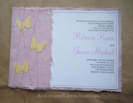 DIY Couture Butterfly Wedding Invitations