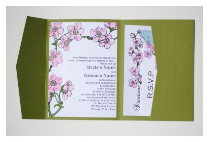 cherry blossom wedding invitations This invitation was made as a sample for