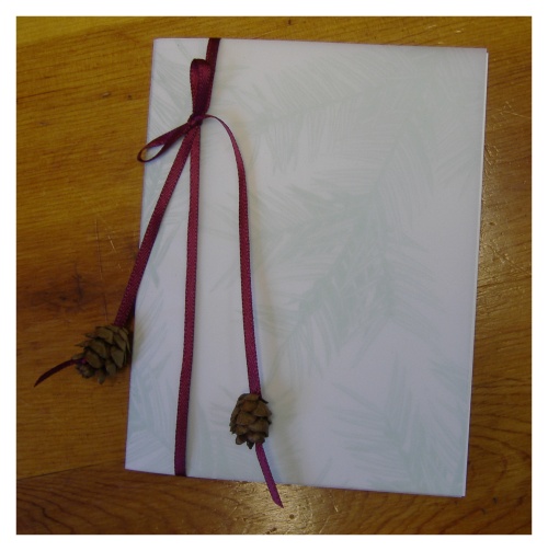Christmas wedding invitations Materials used to make these Pinecone Wedding