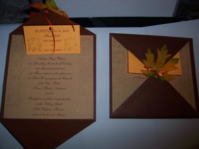Fall Themed Wedding Invitations by Brandy Cagle Indiana 