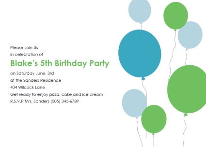  Birthday Party on Printable Birthday Invitations Blue Balloons Printable Birthday