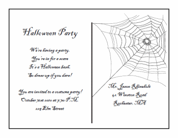Free Birthday Party Invitation Templates on Printable Halloween Postcard Invitations
