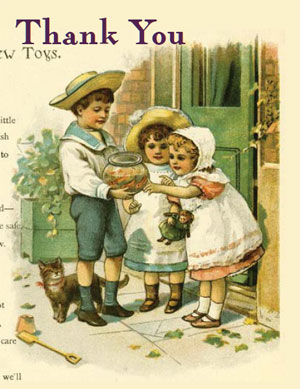 Vintage Postcards on Print And Create The Vintage Children Thank You Card Easy