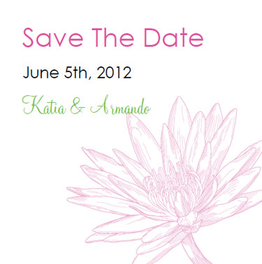 printable waterlily wedding save the date