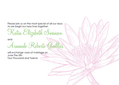 Free Wedding Announcements Templates on Make Your Own Waterlily Invitations Free Wedding Invitation Templates