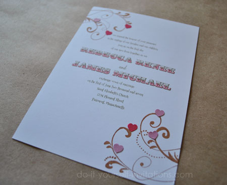 valentines day wedding invitations To top it all off I punched out a bunch 