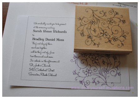 rubber stamp wedding invitations Step Three Trim the invites to size