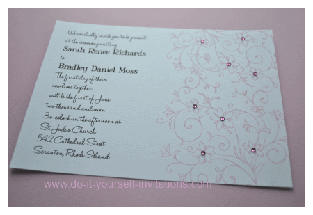 pink wedding invitations Wintery Icy Floral Wedding Invitation