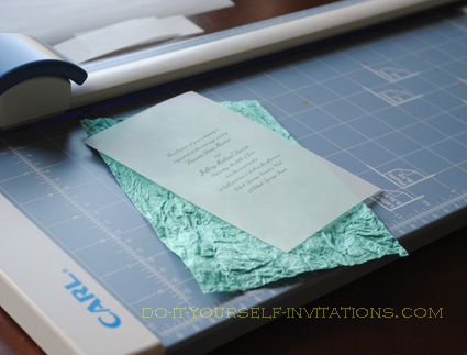 diy handmade paper wedding invitations Lay the papers on your work surface 