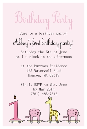 girls 1st birthday invitations