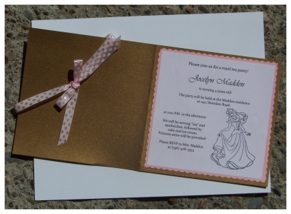 Print the invitation wording I started creating my princess invitations by