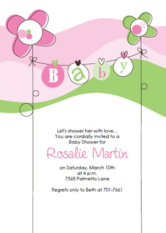 Download and print the free baby shower invitation template in pink