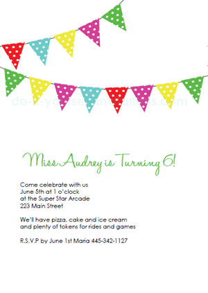 Birthday Party Venues  Kids on The Cute And Classic Party Banner Birthday Invitation  This Design Is