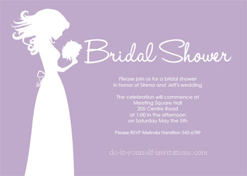 printable bridal shower invitations purple