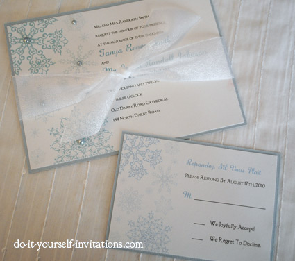 Printable Snowflake Wedding Invitations The Invite and RSVP