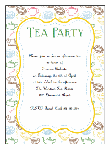 Printable Party Invitations on Printable Tea Party Invitations