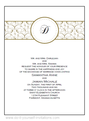 Blank invitations for wedding