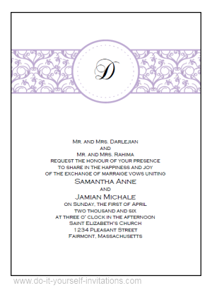 Photo Wedding Reception Invitations on Printable Wedding Invitations Monogram Wedding Invitation Templates