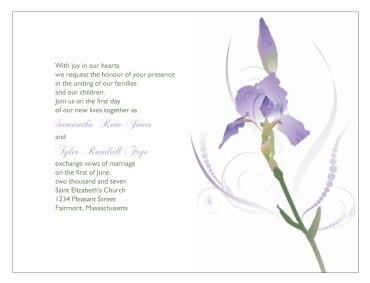 Iris Flower on Design Wedding Invitations Iris Flower