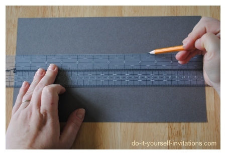 make your own wedding invitations Step Three Use a bone folder and ruler 