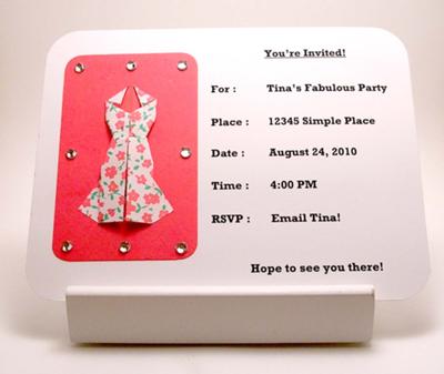 Origami Dress Invitation (front)