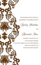 pink and brown wedding invitations