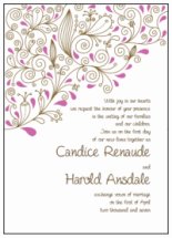 pink and brown wedding invitation templates