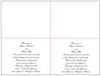 two-up format or 2-up invitations