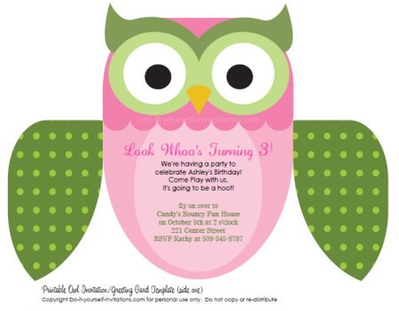 Printable Do it yourself Youngsters Birthday Invites: Lovely Owl Invitations picture relating to Printable Owls called Printable Do it yourself Youngsters Birthday Invites: Lovable Owl Invitations