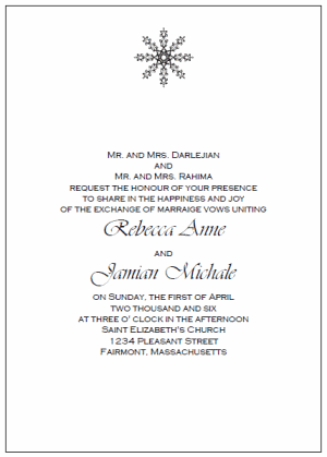 free printable snowflake wedding invitations