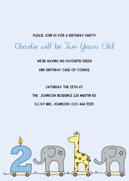 elephant giraffe boys 1st birthday invitations