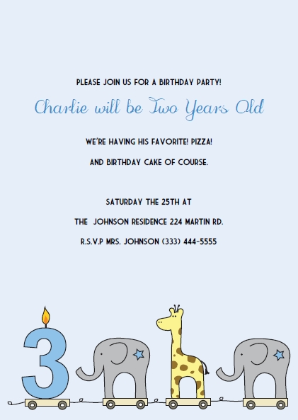 elephant giraffe boys 1st birthday invitations