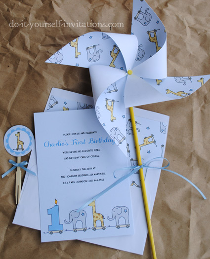 DIY printable birthday invitation templates kit