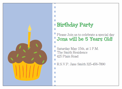 cupcake birthday party Invitations