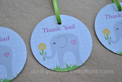 printable elephant baby shower favor tags