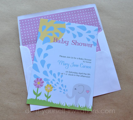 elephant baby shower invitations template