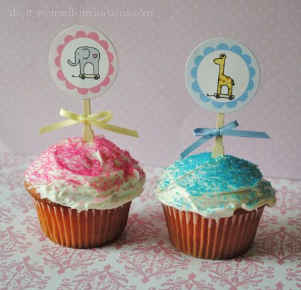 printable 2nd birthday invitations cupcake toppers