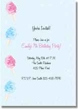 cotton candy printable birthday invitations