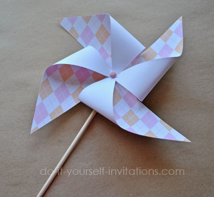 pink argyle printable baby shower pinwheels