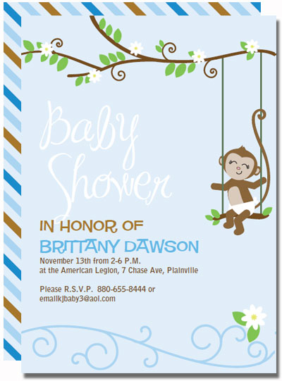 Monkey Baby Shower Invitations