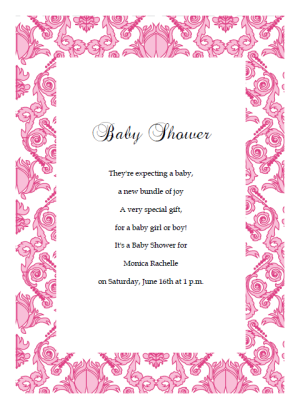 pink baby shower invitations