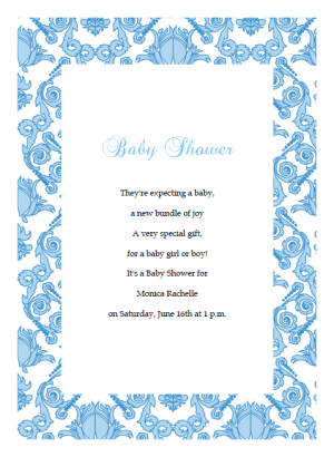 blue baby shower invitations