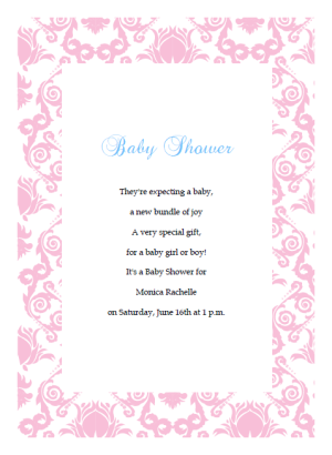 pink baby shower invitations