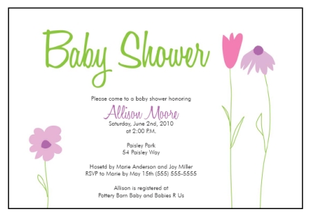 Baby Shower Invitation Templates: Flower Garden Whimsy